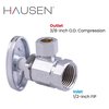 Hausen 1/2 in. FIP Inlet x 3/8 in. O.D. Comp Outlet Multi Turn Angle Valve, 10PK HA-SS111-10